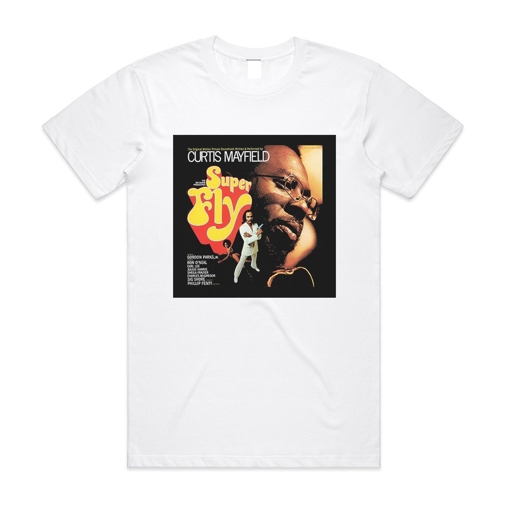 Curtis Mayfield Superfly Motion Picture Soundtrack Album Cover TShirt White